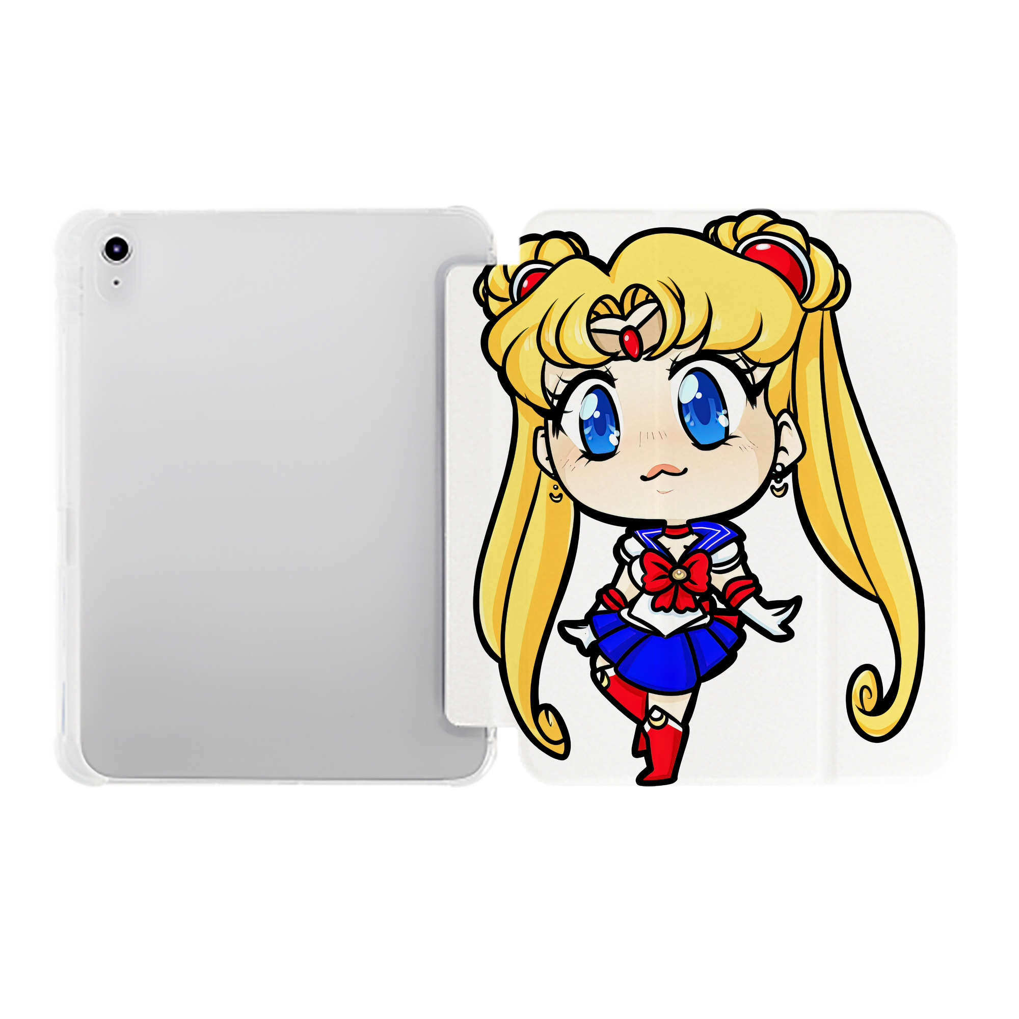 （画像用） 美少女戦士セーラームーン 月野 うさぎ つきの うさぎ Sailor Moon Tsukino Usagi IPad ケース ペン収納付き 三つ折りスタンド PUレザー×シリコン 対応機種9.5/10.5/10.9インチ